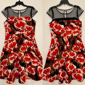 Liz Claiborne red tulip dress